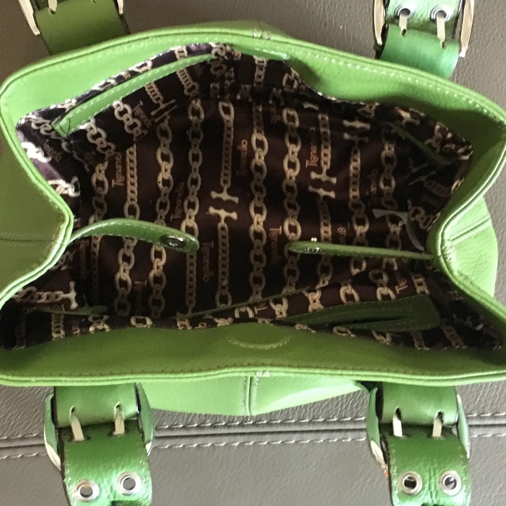 Tignanello Green Leather Bucket Bag - Picture 6 of 8